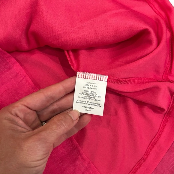 Figueroa & Flower pink embroidered ruffle sleeve blouse size XL peasant bohemian - Picture 7 of 10